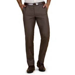 Metal Brown Rayon Slim Fit Trousers-picture-32