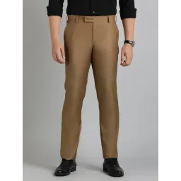 Metal Brown Rayon Slim Fit Trousers-picture-31