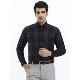 Metal Maroon Cotton Slim Fit Checked Formal Shirt-picture-35
