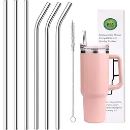 Metal Straws for 40oz Tumbler Replacement,12 Inch Reusable Stainless Steel Straw Compatible Stanley Cup, 6pcs Large Straws with Cleaning Brush for Stanley Cup Accessories-picture-22