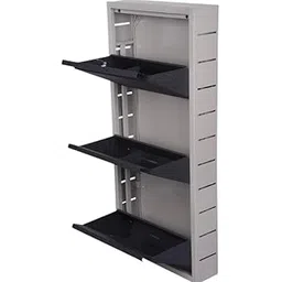 METALGRID Metal Shoe Rack 3 Shelves M3 - Grey | 10 Pair Shoes | Pre Assembled | Wall Mounted Metal Shoe Rack | Space Saving Chappal Sandal Shoe Organizer Stand (Height 43 x Width 24 x Depth 5)-picture-27