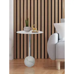 Metalsmith White Marble Round Bedside Table-picture-43