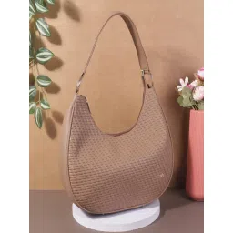 Metro Beige Textured Medium Hobo Bag-picture-22