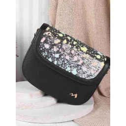 Metro Black Embellished Medium Sling Handbag-picture-32