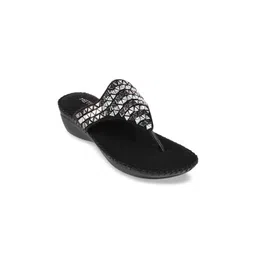 Metro Black Embellished Wedge Heel-picture-15