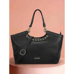 Metro Black Perforated Medium Shoulder Bag-picture-32