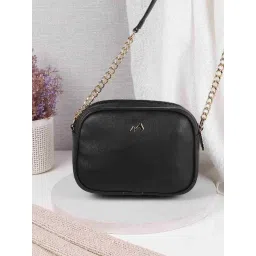 Metro Black Solid Small Sling Handbag-picture-49