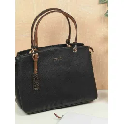 Metro Black Textured Large Shoulder Handbag-picture-25