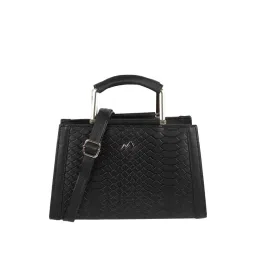 Metro Black Textured Medium Handbag-picture-31