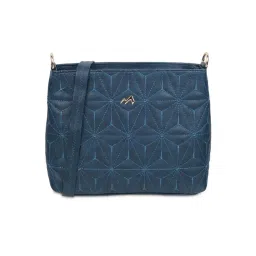 Metro Blue Embroidered Medium Sling Handbag-image-18