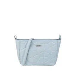 Metro Blue Synthetic Textured Sling Handbag-image-14