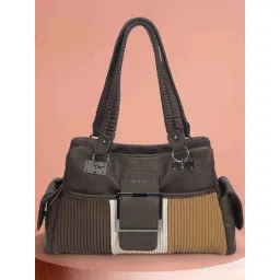 Metro Brown Striped Large Shoulder Bag-picture-39