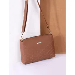 Metro Brown Structured Sling Bag-picture-22