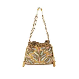 Metro Gold-Toned Embellished Handheld Bag-picture-22