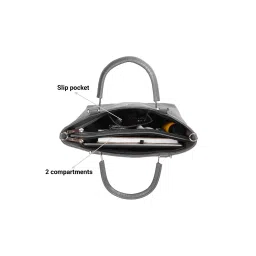 Metro Grey Textured Medium Handbag image 5