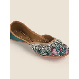 Metro Leather Western - Embellished Wedge Pumps-picture-17