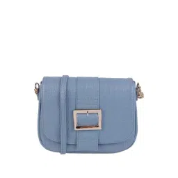 Metro Light Blue Textured Medium Sling Handbag-image-49