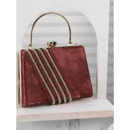 Metro Maroon Embellished Small Clutch-picture-40