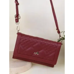 Metro Maroon Quilted Wallet For Women-picture-14
