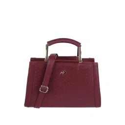 Metro Maroon Textured Medium Handbag-picture-19