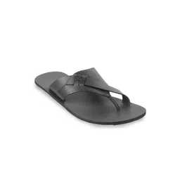 Metro Men Black Leather Comfort Sandals-picture-10