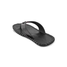 Metro Men Black Leather Comfort Sandals image 4