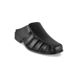Metro Men Black Leather Sandals-picture-22