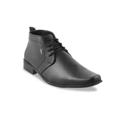 Metro Men Black Solid Leather Formal Derbys-picture-33