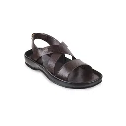 Metro Men Brown Leather Comfort Sandals-picture-28