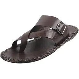 metro Men Faux Leather Slip-on Cross-strap Chappal-picture-13