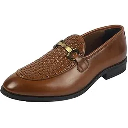 metro Men Leather Formal Slip-On Loafer Shoes-picture-51