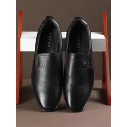 Metro Men Leather Round Toe Slip-On Formal Shoes-picture-36