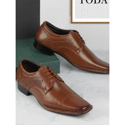 Metro Men Leather Textured Formal Derbys Shoes-picture-32