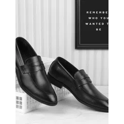 Metro Men Solid Leather Round Toe Formal Slip-Ons-picture-31