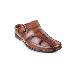 Metro Men Tan & Black Shoe-Style Sandals-picture-32