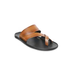 Metro Men Tan Leather Comfort Sandals-picture-27