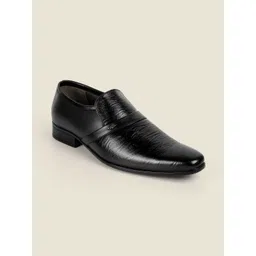 Metro Men Textured Leather Formal Slip-Ons-picture-14