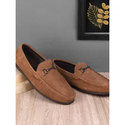 Metro Men Textured Leather Loafers-picture-26