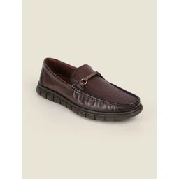 Metro Men Textured Leather Loafers-picture-33