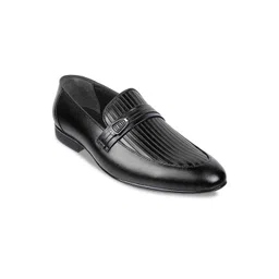 Metro Men Textured Leather Slip-On Loafers-picture-15