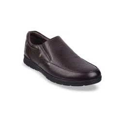 Metro Men Textured Leather Slip-On Shoes-picture-24