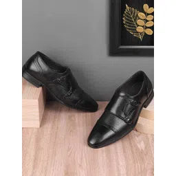 Metro Men Textured Synthetic Formal Monk Shoe-picture-40