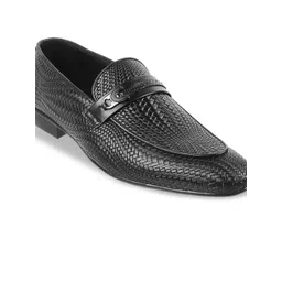 Metro Men Woven Design Leather Formal Loafers-picture-12