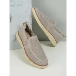 Metro Men Woven Design Suede Slip-On Sneakers-picture-32