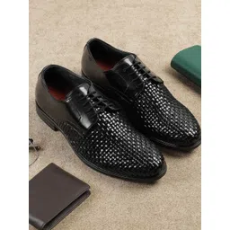 Metro Men Woven Designed Lace-Ups Round Toe Formal Derbys-picture-41