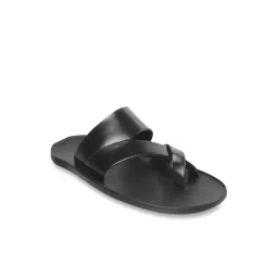 Metro Men's Black Cross Strap Sandals-picture-21