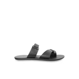 Metro Men's Black Cross Strap Sandals-picture-27