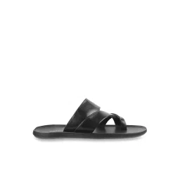Metro Men's Black Cross Strap Sandals image 2