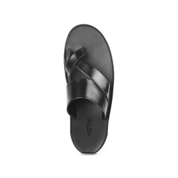 Metro Men's Black Cross Strap Sandals image 3