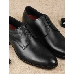 Metro Men's Black Derby Shoes-picture-36